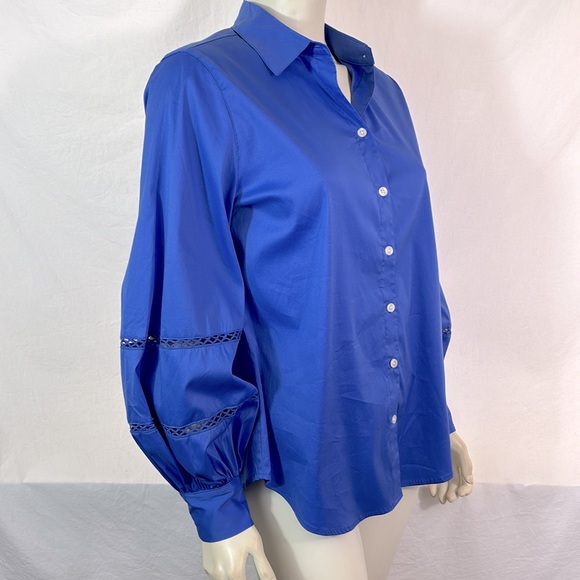 Chico’s size 1 poplin and spandex blouse, NWT - Picture 2 of 7